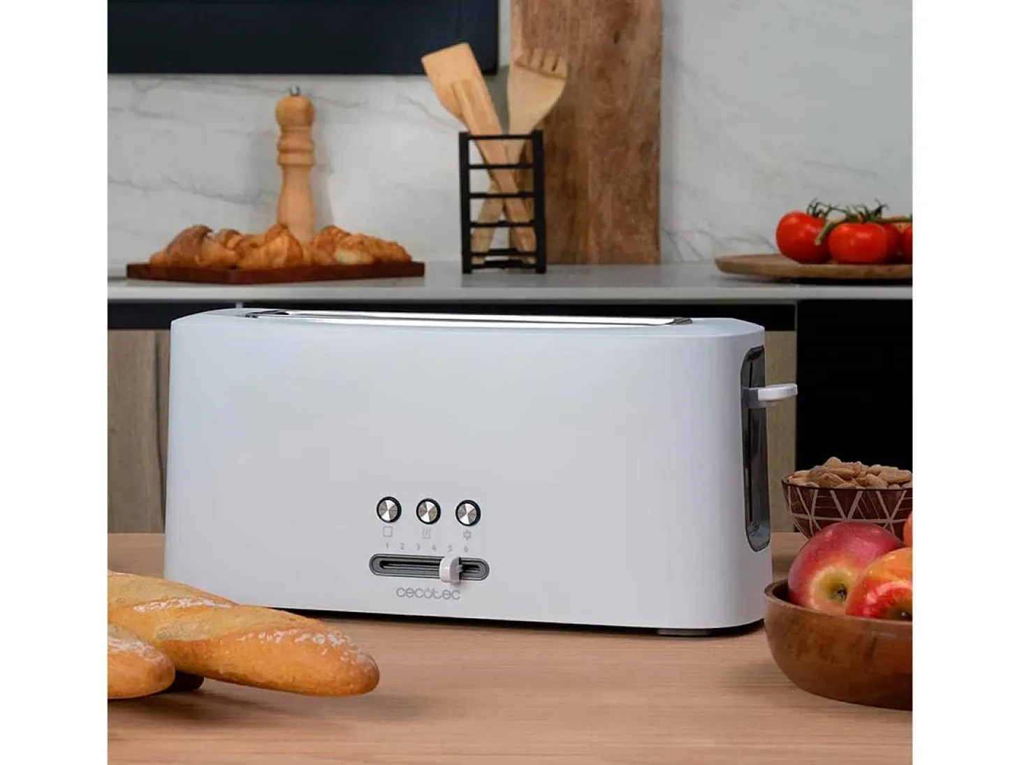 Tostador Cecotec Toast&Taste 10000 Extra 980W ranura extra ancha blanco