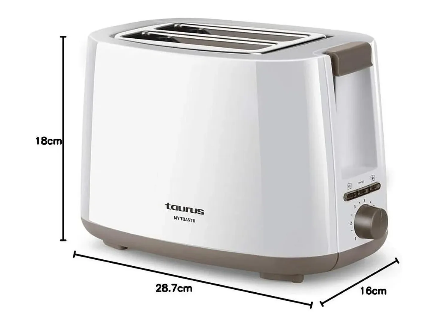 Tostador Taurus My Toast II 750W 2 ranuras 7 niveles blanco