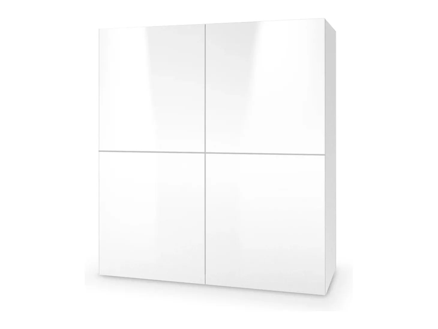 Trevise Aparador de 2 puertas, 100 cm, blanco brillante