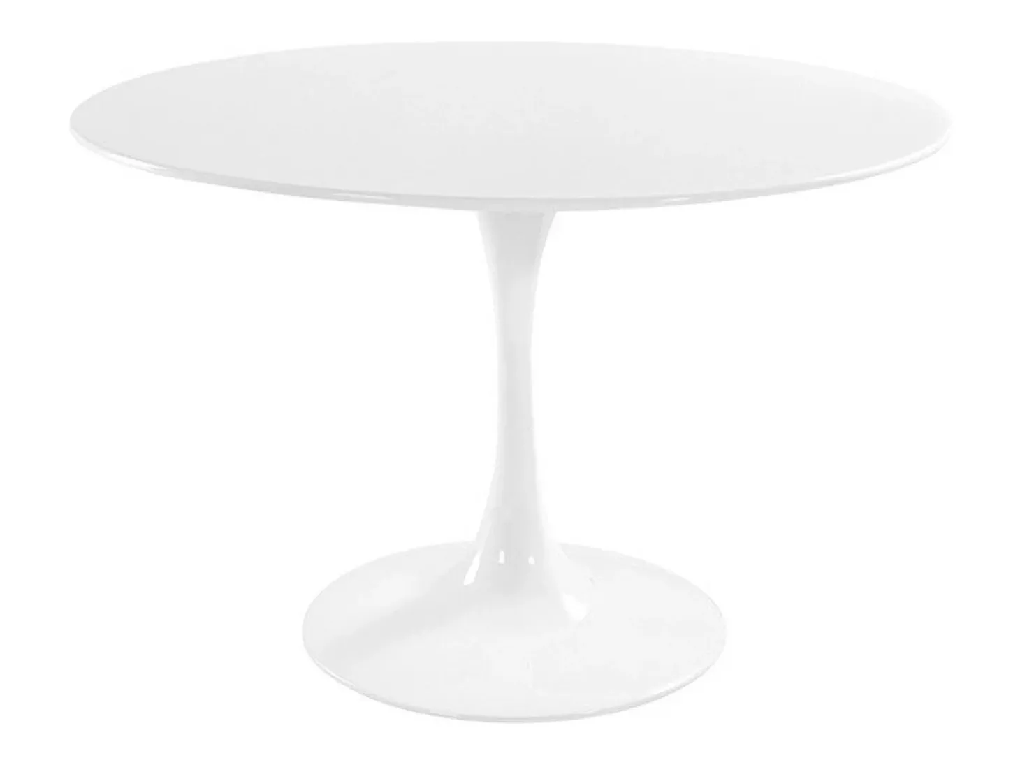 Tulipa mesa redonda moderna blanca 80 cm-Negro-Diámetro 70 cm