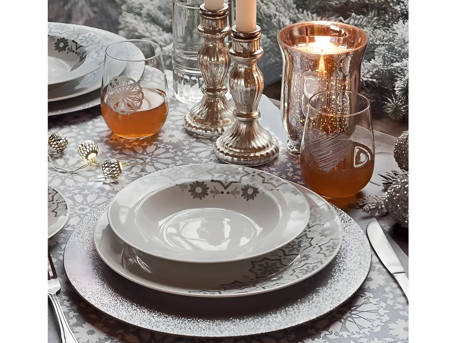 Vajilla 18 Piezas Frost Porcelana Gris