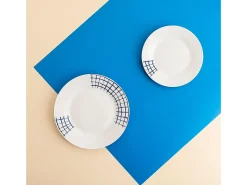 Vajilla Kansas Quid 18 piezas 6 servicios porcelana azul