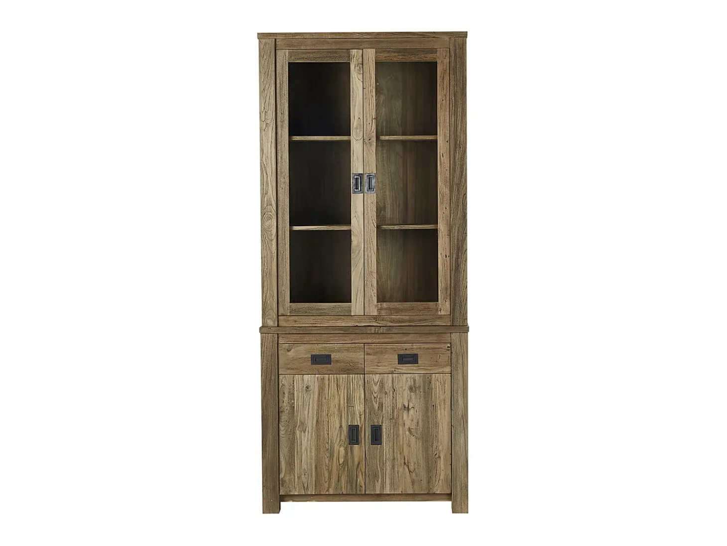 Vajillero de madera de teca reciclada maciza