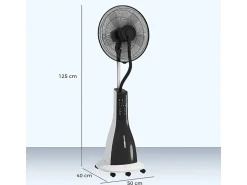Ventilador con función de enfriamiento por agua, ventilador oscilante con nebulización, control remoto, 3 niveles de velocidad, tanque de 3 L