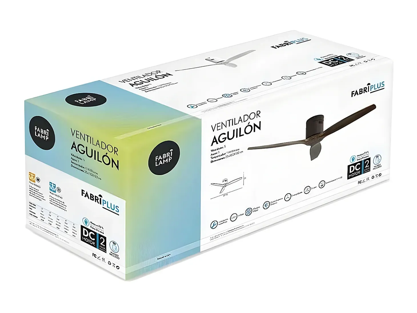 Ventilador Dc Aguilon Marron Sin Luz Control Remoto Y Temporizador