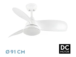 Ventilador Dc Atomo Blanco Led Memoria Color Mando Distancia