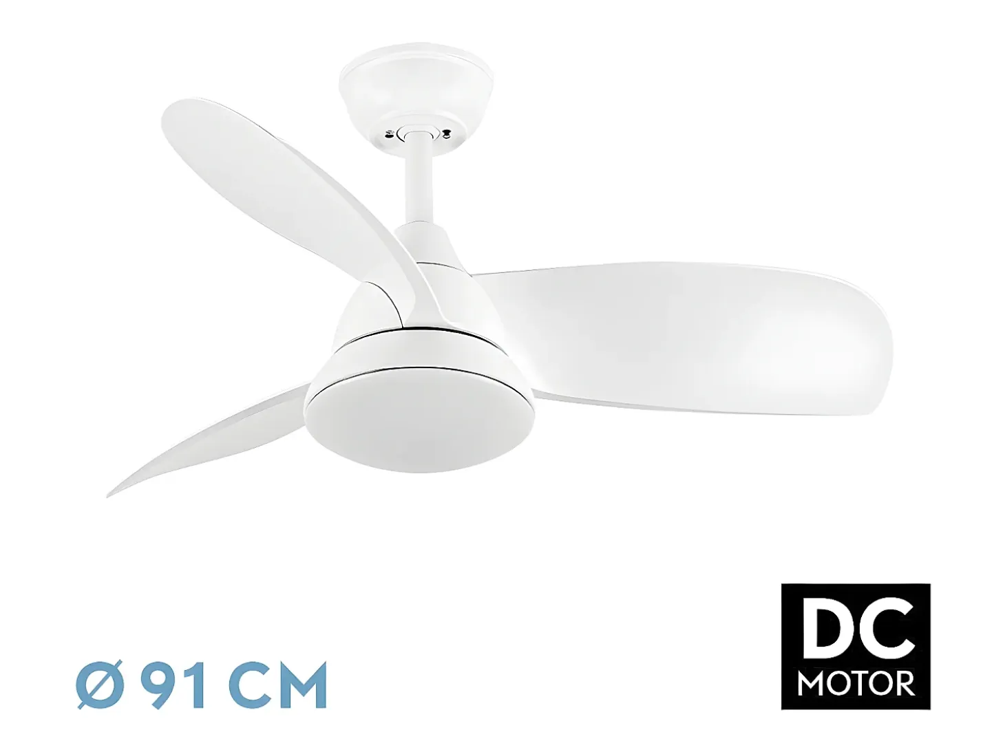 Ventilador Dc Atomo Blanco Led Memoria Color Mando Distancia
