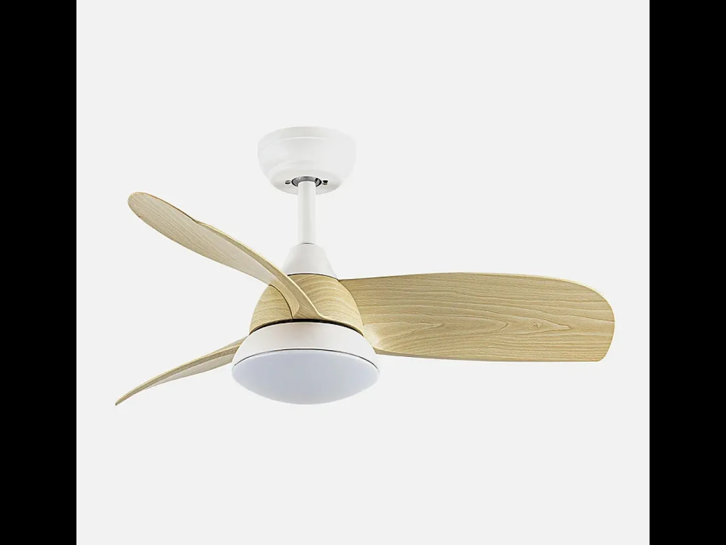 Ventilador Dc Atomo Blanco Haya Led Memoria Color Mando Distancia