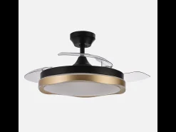 Ventilador Dc Blondi Negro Oro Led 3 Temperaturas Control Remoto