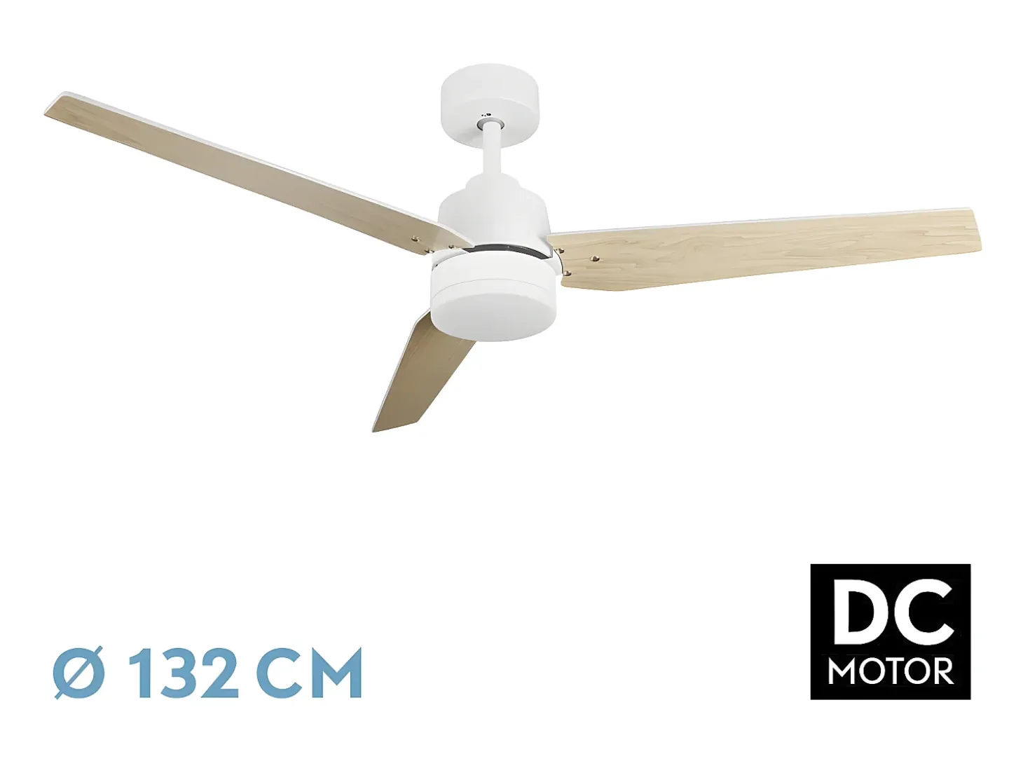 Ventilador Dc Captus Blanco Led Temperatura Regulable Control Remoto