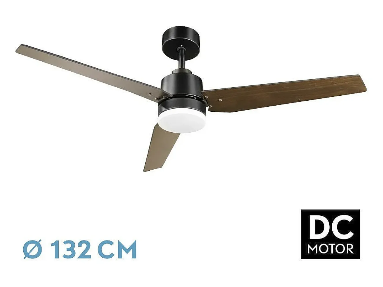 Ventilador Dc Captus Negro Led Temperatura Regulable Control Remoto