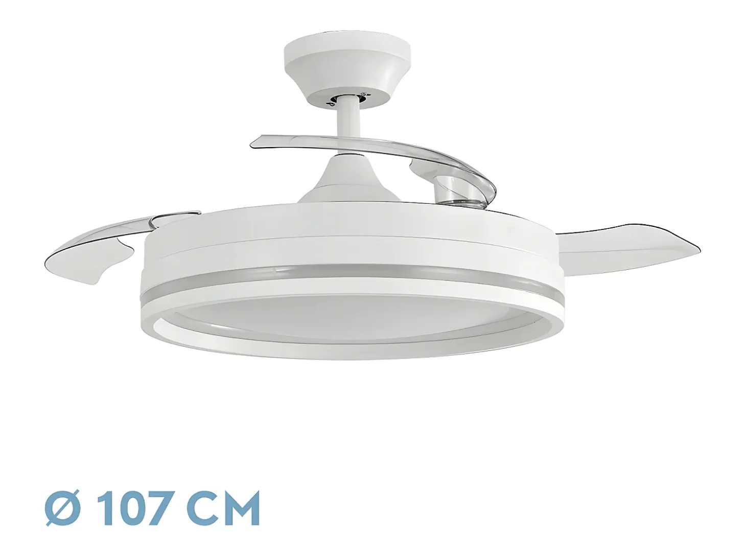 Ventilador Dc Cerrato Blanco Led 3 Temperaturas Con Memoria