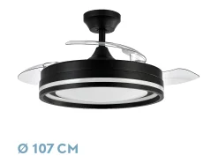 Ventilador Dc Cerrato Negro Led 3 Temperaturas Con Memoria