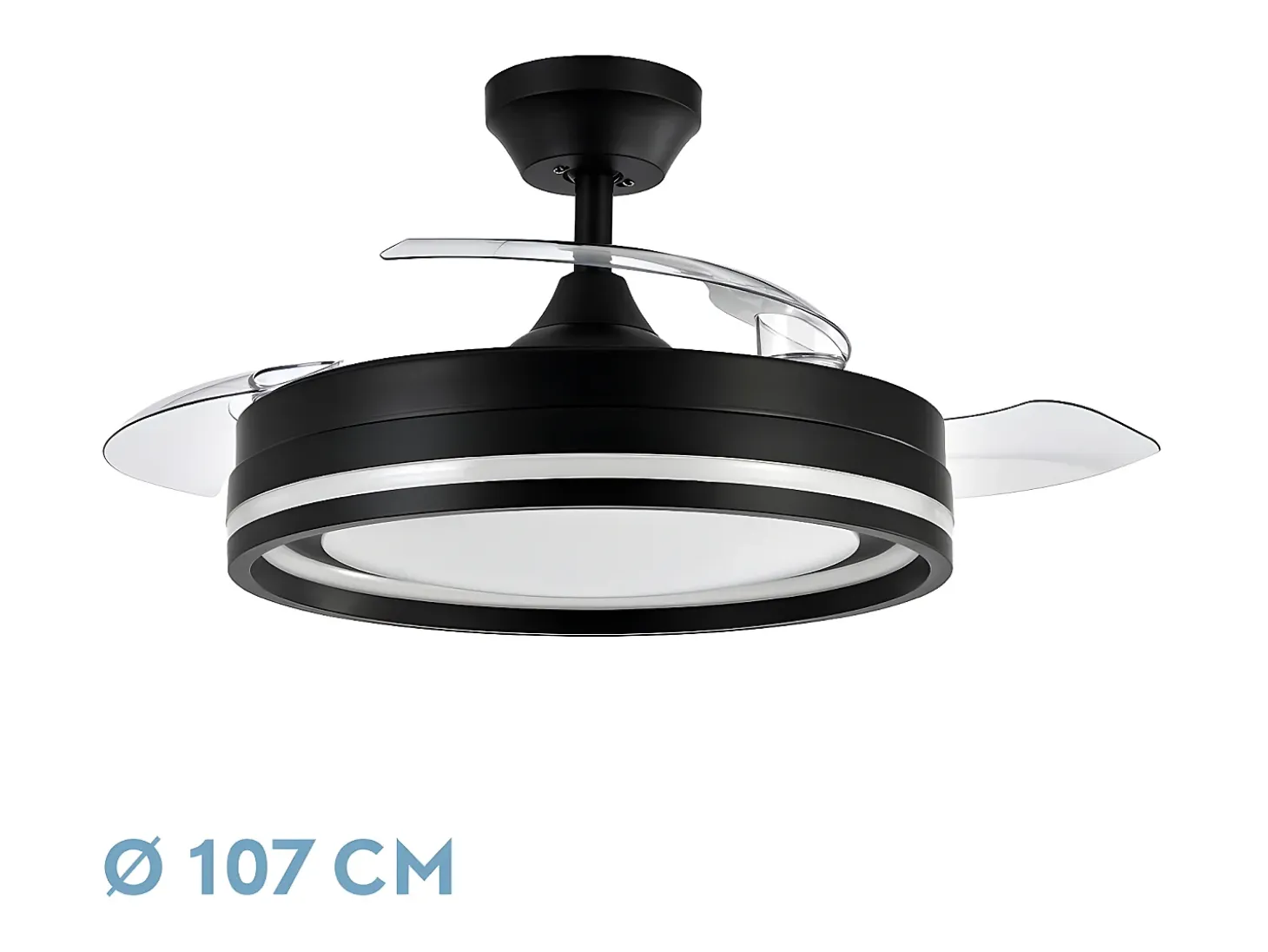 Ventilador Dc Cerrato Negro Led 3 Temperaturas Con Memoria