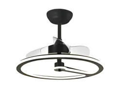 Ventilador Dc Chom Negro Led Con Tres Temperaturas Y Control Remoto