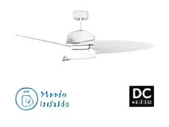 Ventilador Dc Cross Blanco Led Control Remoto Y Temporizador