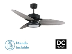Ventilador Dc Cross Negro Led Control Remoto Y Temporizador