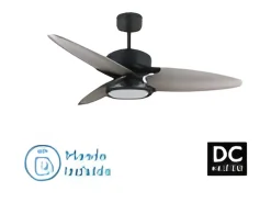 Ventilador Dc Cross Negro Led Control Remoto Y Temporizador