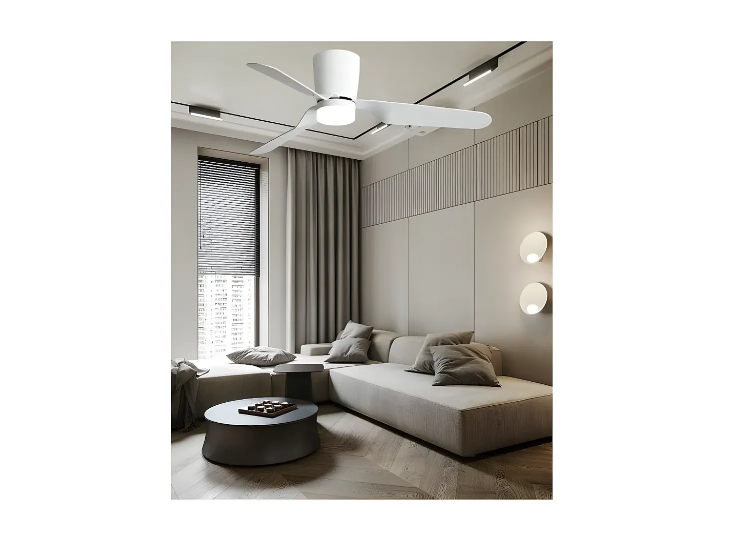 Ventilador Dc Kochi Blanco Led 3 Temperaturas Y Memoria De Color