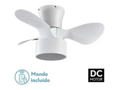 Ventilador Dc Kos Blanco Led 24w Mando A Distancia Con Temporizador