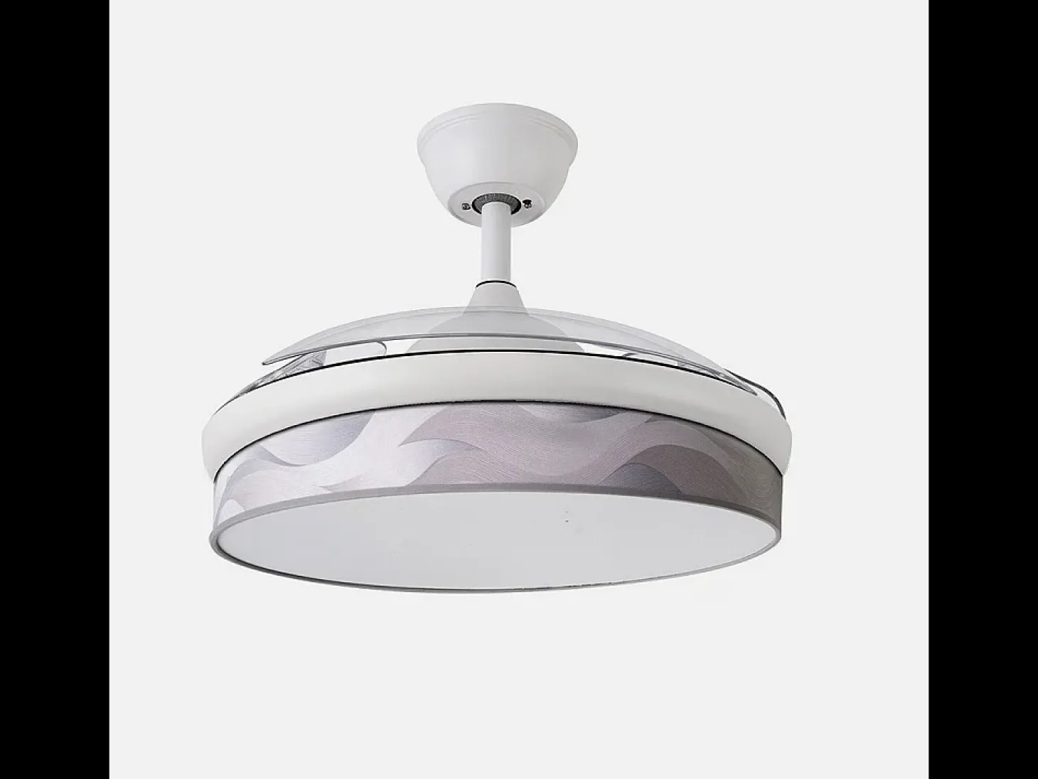 Ventilador DC Moda blanco/ola gris LED 91 cm con mando y memoria