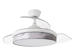 Ventilador DC Moda blanco/ola gris LED 91 cm con mando y memoria