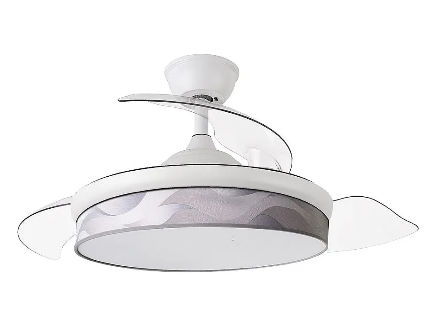 Ventilador DC Moda blanco/ola gris LED 91 cm con mando y memoria