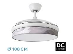 Ventilador Dc Moda Blanco Gris Control Remoto Cct Regulable