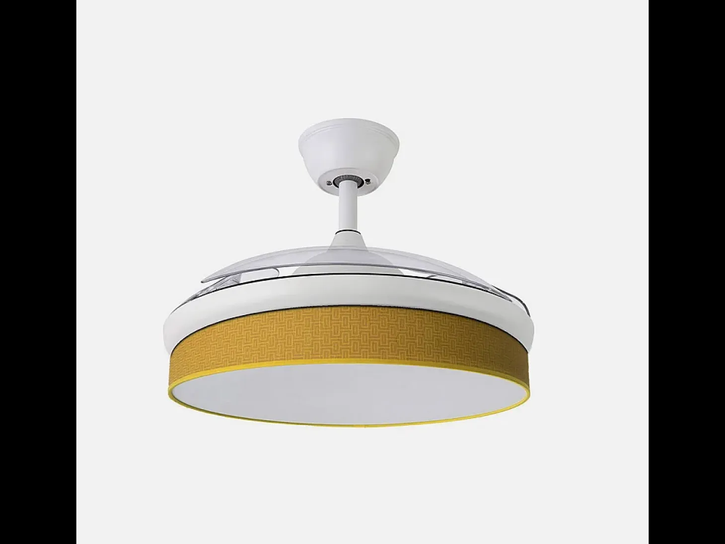 Ventilador Dc Moda Blanco Amarillo Mando Distancia Funcion Inversa
