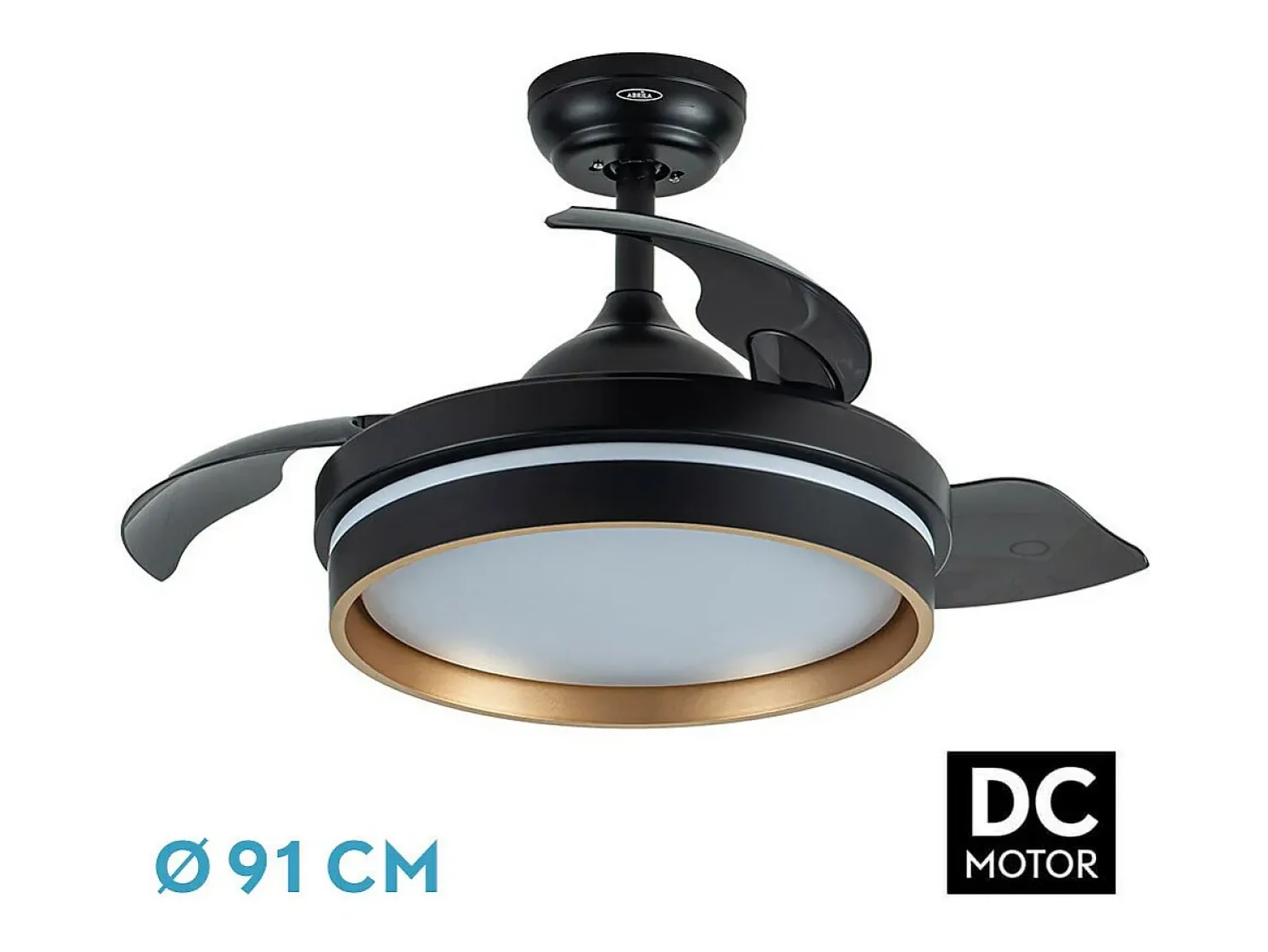 Ventilador Dc Nalon S Negro Oro Cct Regulable Control Remoto Led