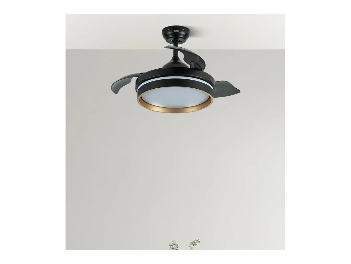 Ventilador Dc Nalon S Negro Oro Cct Regulable Control Remoto Led