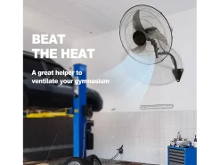 Ventilador de Pared Oscilante SucceBuy, 48cm, 4650 CFM, Negro, para Refrigerar Almacenes, Invernaderos, Talleres, Patios y Sótanos
