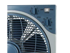 Ventilador de Sobremesa Ø30cm 50W 3 Velocidades Box Gris/Azul Thinia Home