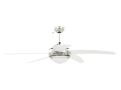 Ventilador de techo adornado con lámpara 128 cm blanco
