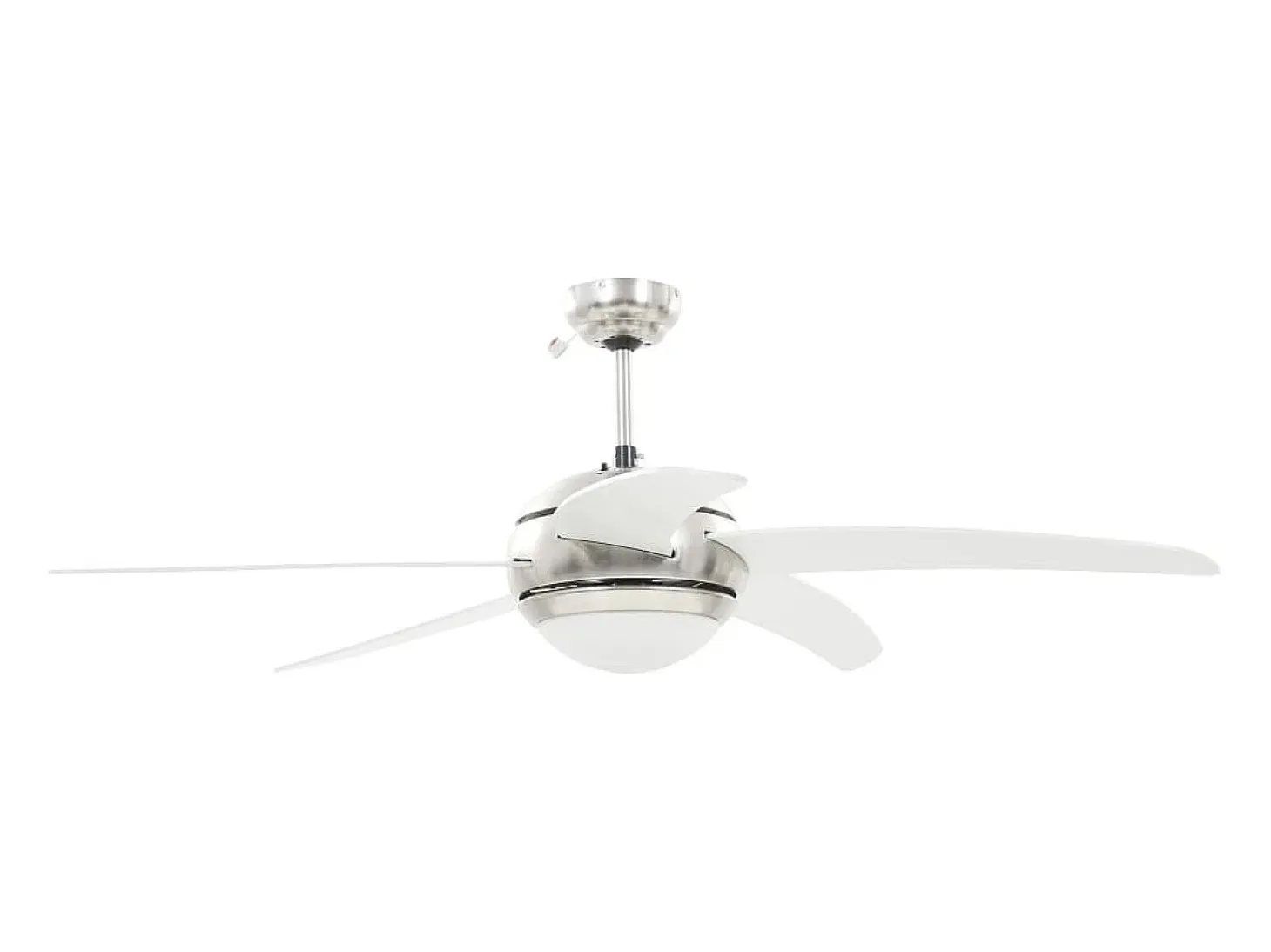 Ventilador de techo adornado con lámpara 128 cm blanco