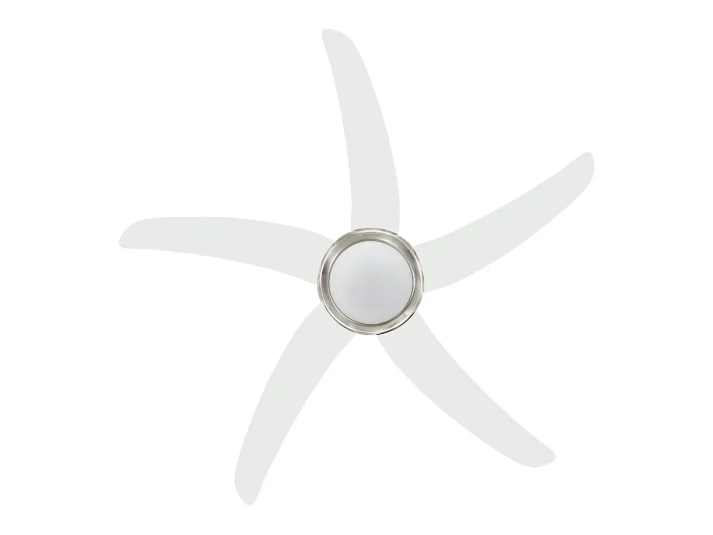 Ventilador de techo adornado con lámpara 128 cm blanco
