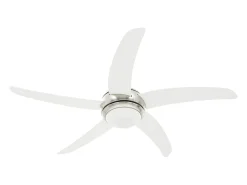 Ventilador de techo adornado con lámpara 128 cm blanco