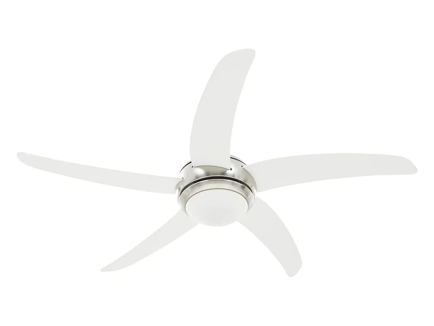 Ventilador de techo adornado con lámpara 128 cm blanco