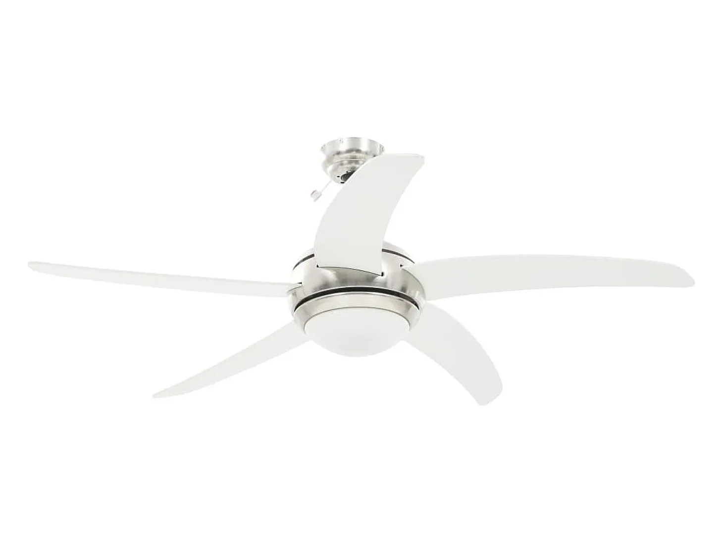 Ventilador de techo adornado con lámpara 128 cm blanco