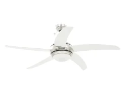 Ventilador de techo adornado con lámpara 128 cm blanco ES622446