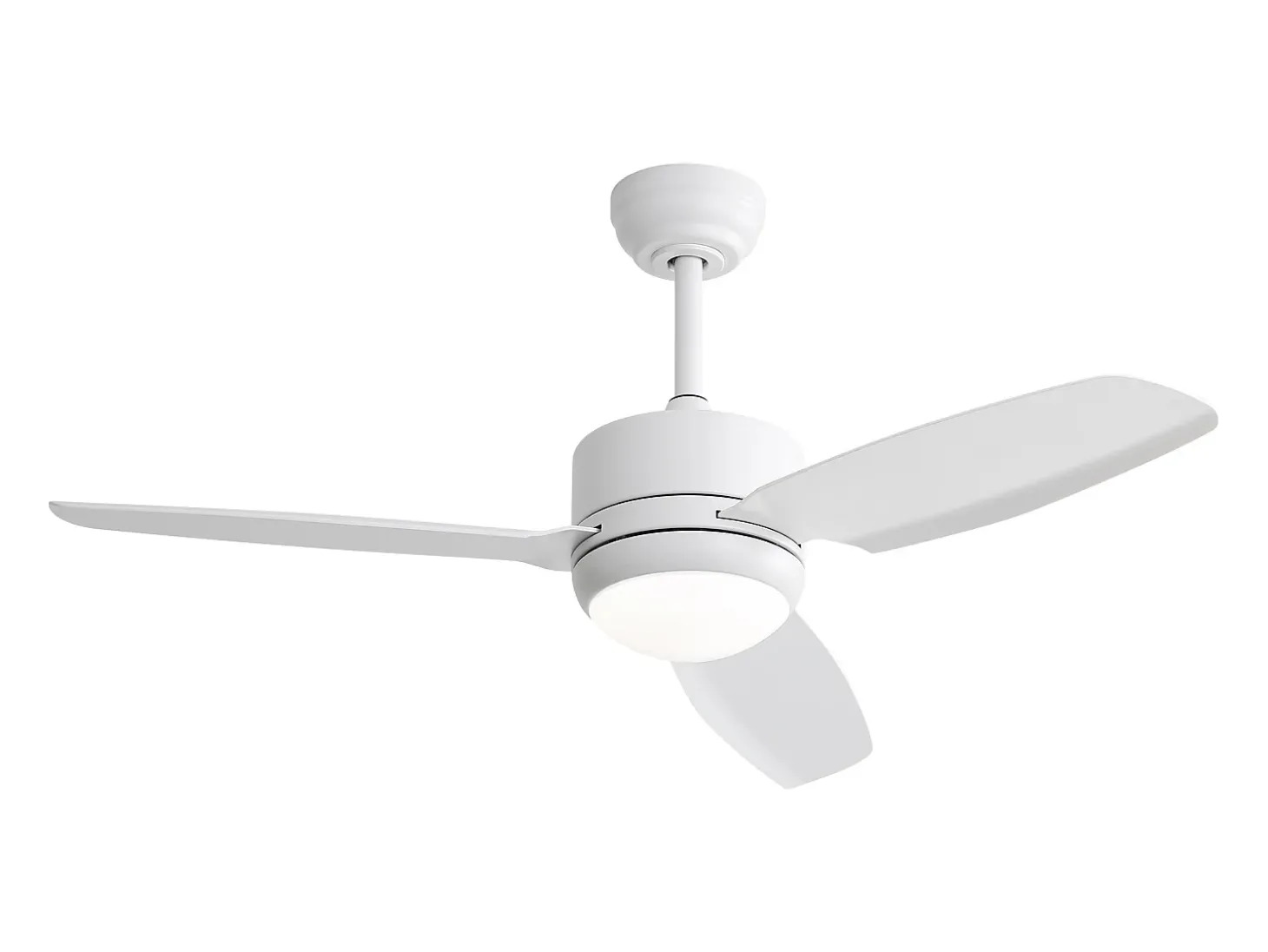 Ventilador de techo blanco - Ventilador de techo con luz LED y 3 aspas de ABS - 6 tipos de ventiladores con control remoto - para sala de estar