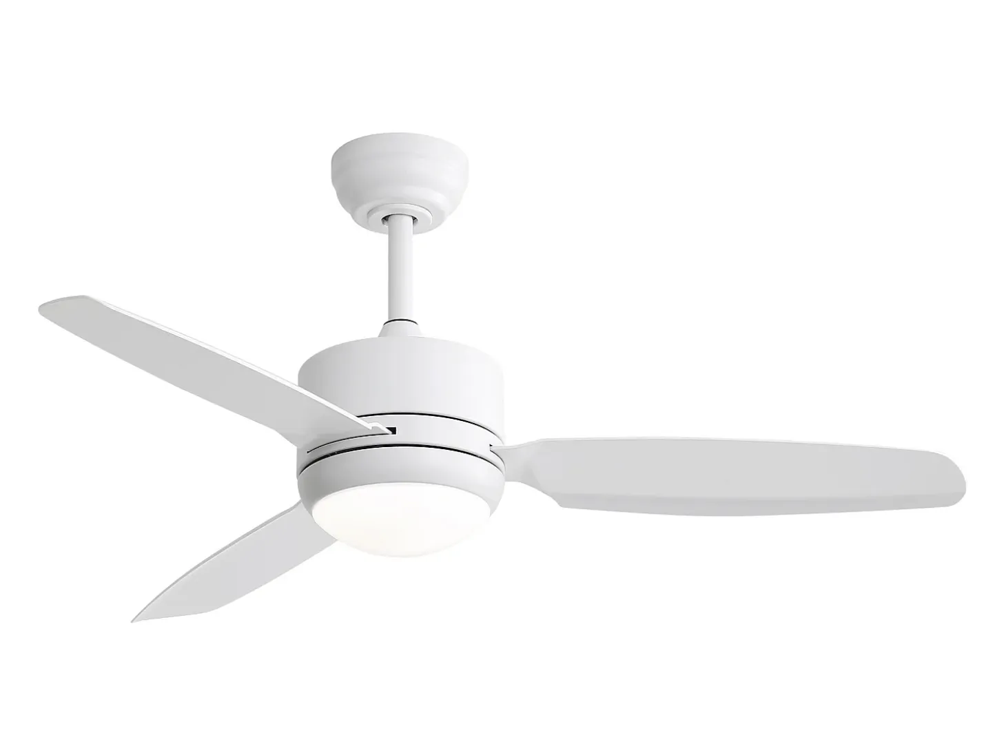 Ventilador de techo blanco - Ventilador de techo con luz LED y 3 aspas de ABS - 6 tipos de ventiladores con control remoto - para sala de estar