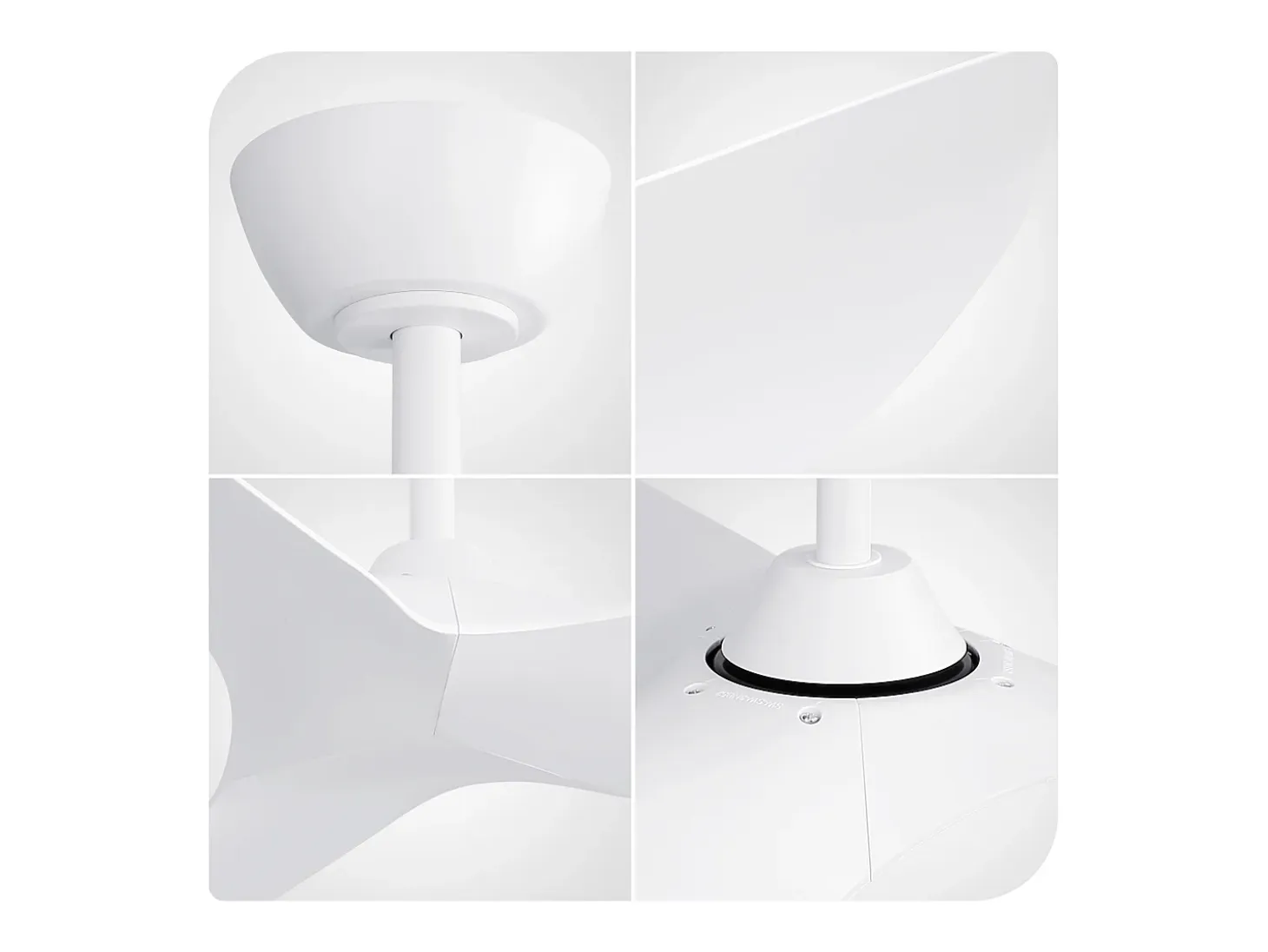 Ventilador de techo blanco de 38 pulgadas - Ventilador de techo de 6 velocidades con control remoto - Para dormitorio y sala de estar