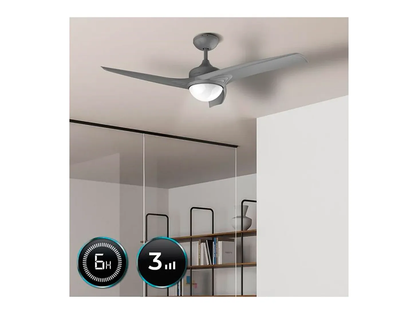 Ventilador de techo Cecotec EnergySilence 560 60W 3 velocidades gris Ø132x43 cm