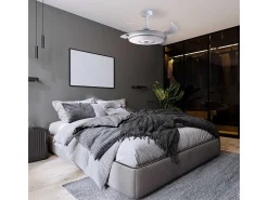 Ventilador de techo Colors Bel Air 72W 4 aspas retráctiles con altavoz Bluetooth blanco Ø108 cm