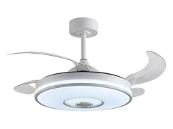 Ventilador de techo Colors Bel Air 72W 4 aspas retráctiles con altavoz Bluetooth blanco Ø108 cm