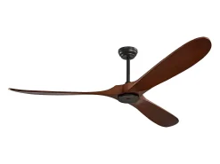 Ventilador de Techo con Aspas de Madera SucceBuy 183cm sin Luz con Mando a Distancia y Motor Reversible en Nogal