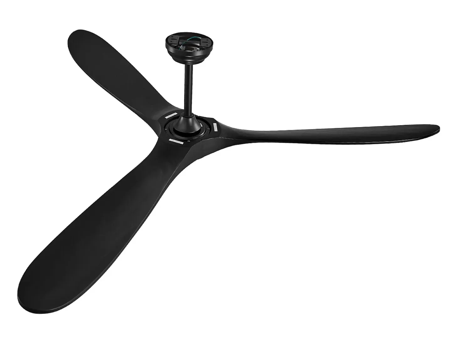 Ventilador de Techo con Aspas de Madera SucceBuy 183cm sin Luz con Mando a Distancia y Motor Reversible Negro