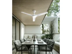 Ventilador de techo con luz Perenz 7194 B CT Blanco - Ø 142 cm, 3 aspas, 9 velocidades, motor DC de 25 W, silencioso
