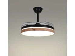 Ventilador de techo Cosmos Mini Bel Air 48W 4 aspas retráctiles negro/madera Ø91 cm